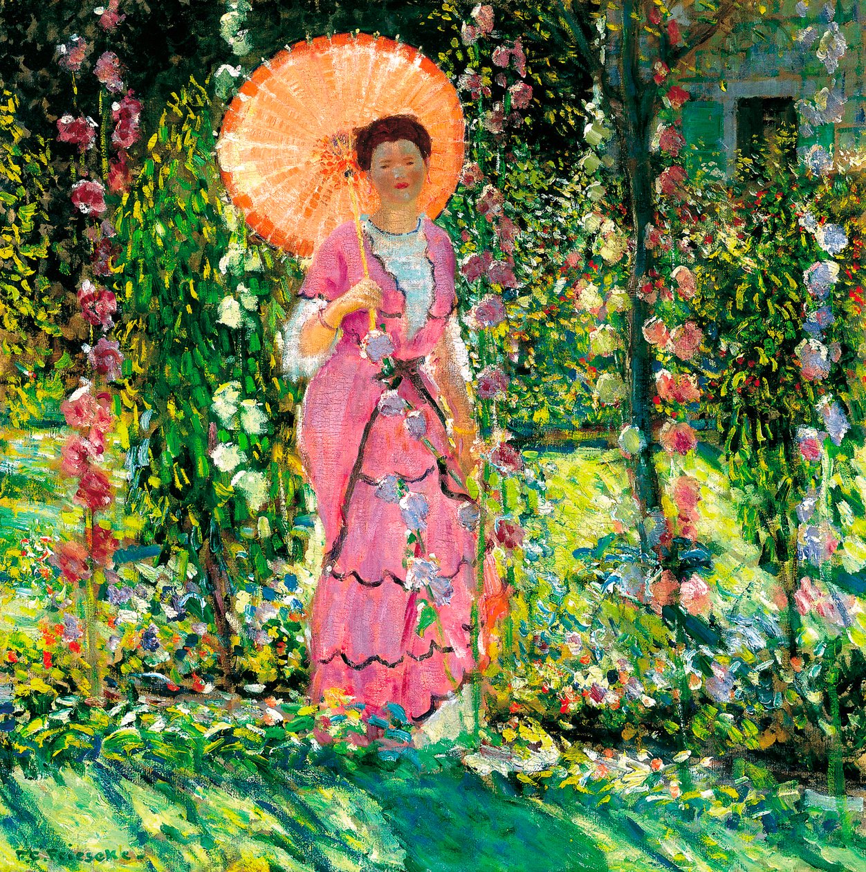 Stokrozen, ca. 1912 door Frederick Carl Frieseke