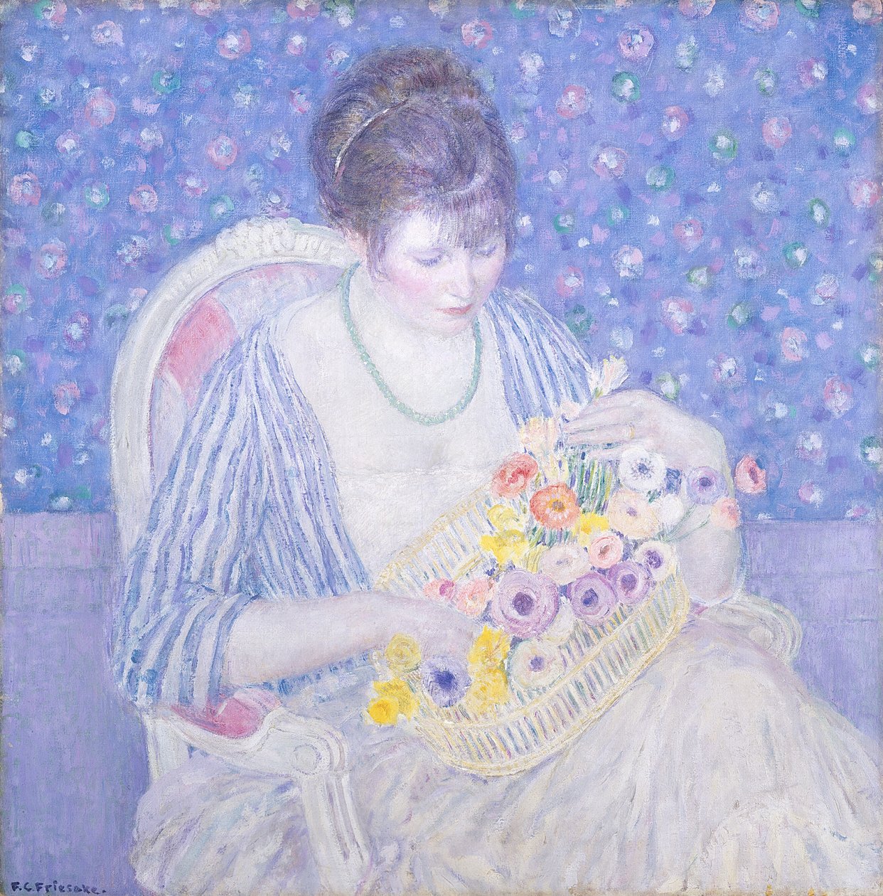 De Mand met Bloemen door Frederick Carl Frieseke