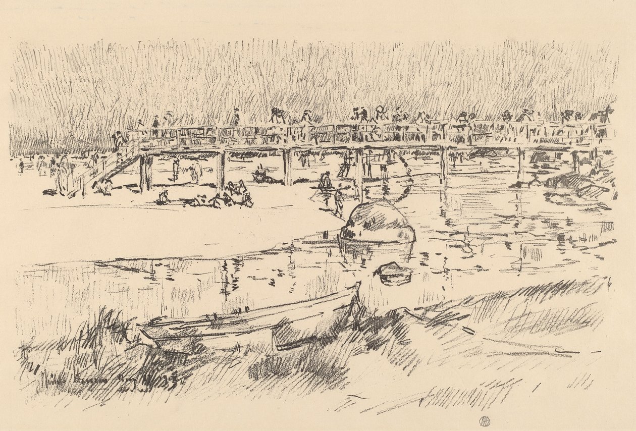 Strandbad, Bass Rocks door Frederick Childe Hassam