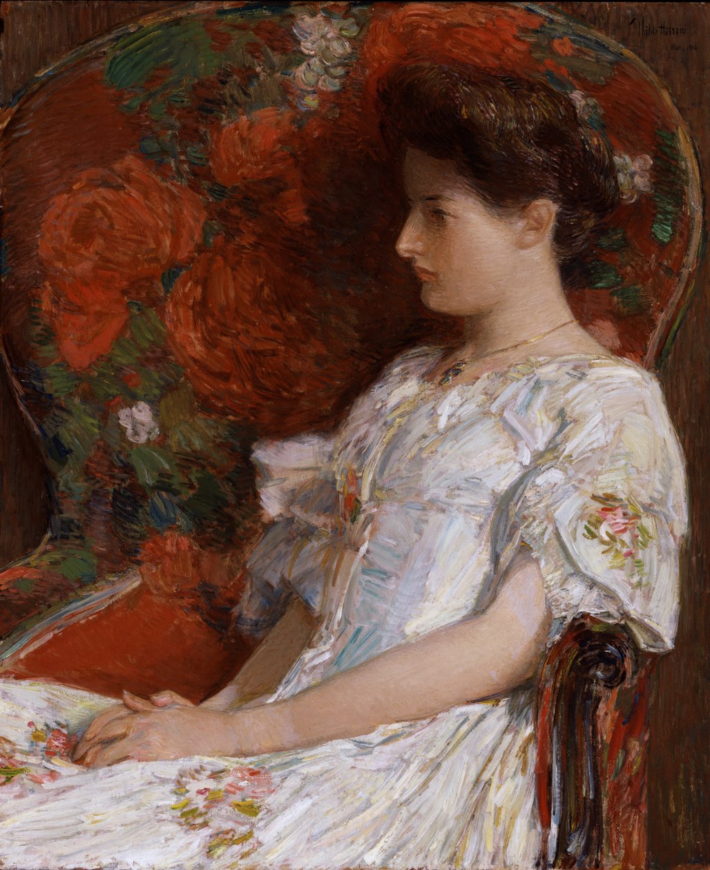 De Victoriaanse stoel door Frederick Childe Hassam