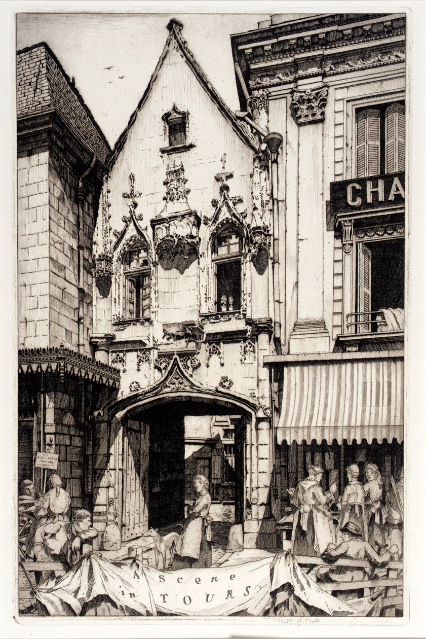 Een scène in Tours door Frederick G. Hall
