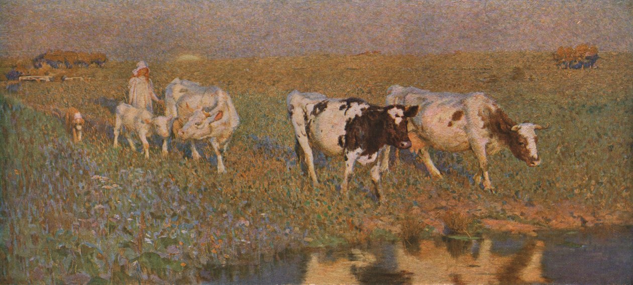 De drinkplaats, ca. 1898, ca. 1930 door Frederick Hall