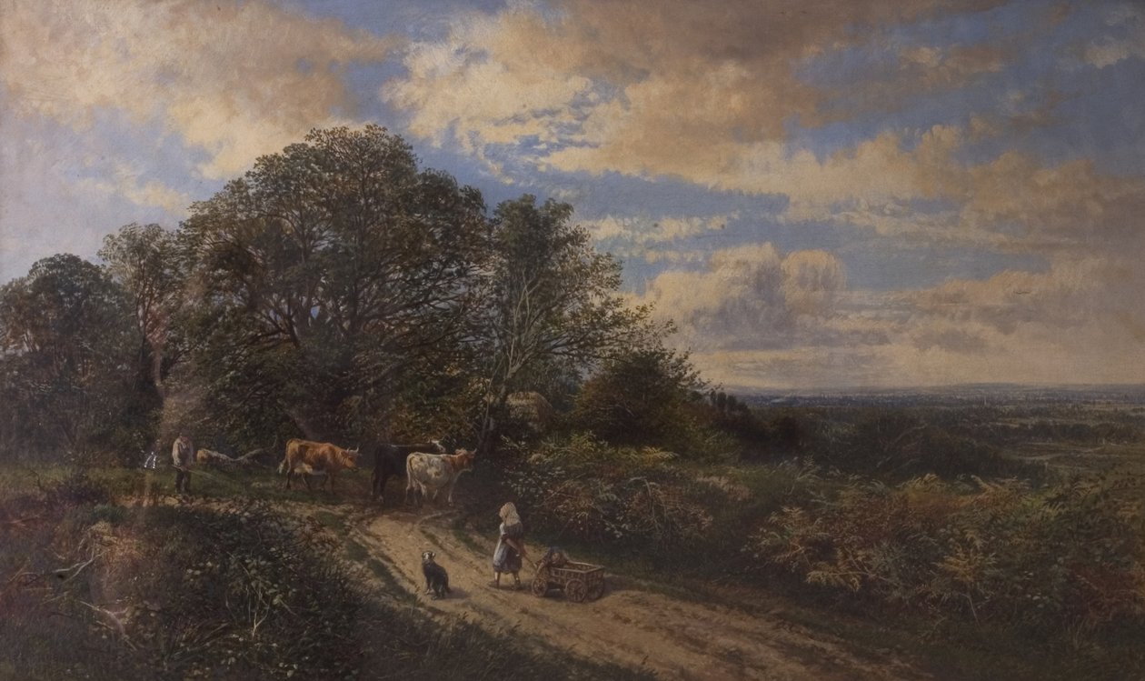 Landschap met vee, eind 19e eeuw door Frederick Henry Henshaw