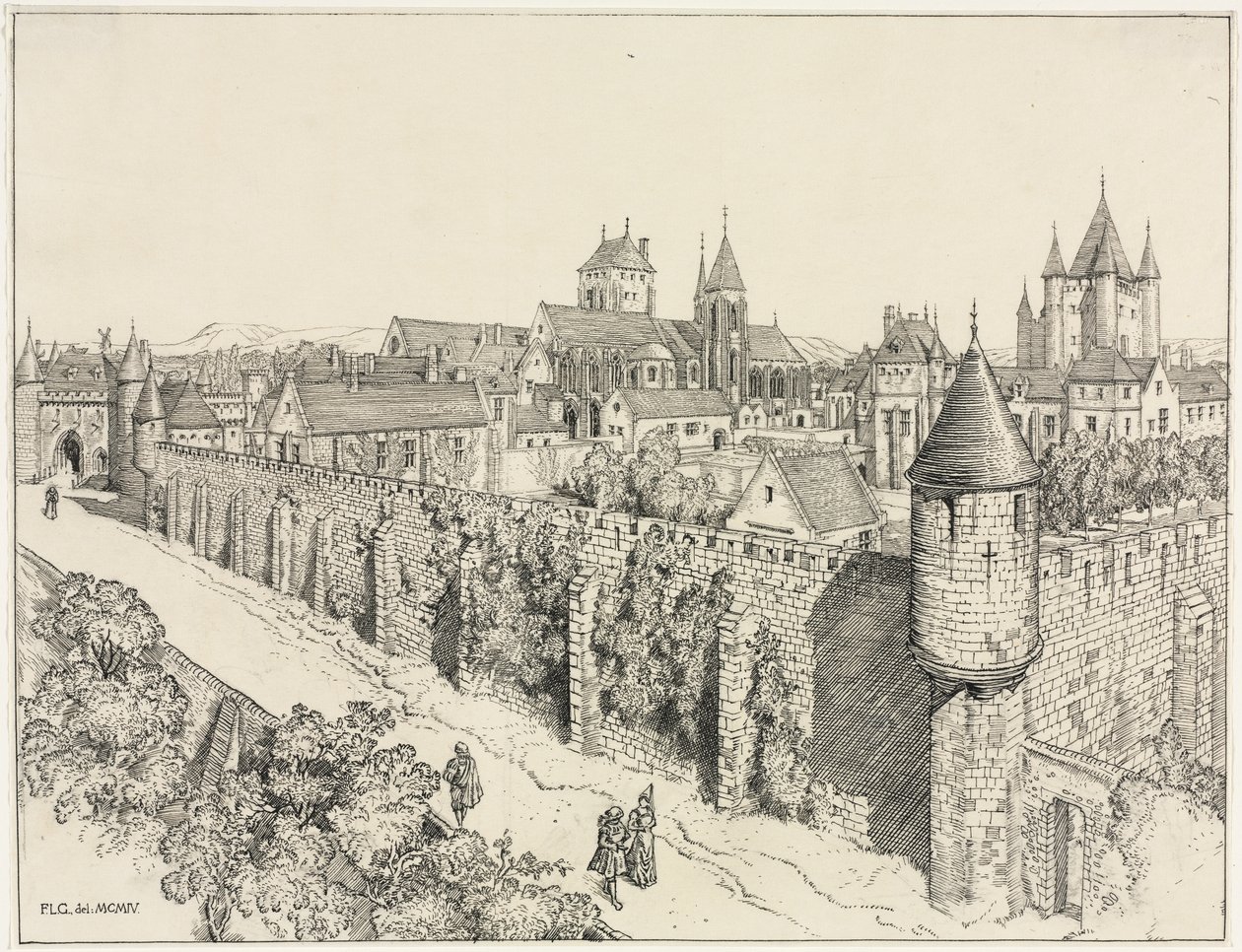 De tempel, Parijs door Frederick Landseer Maur Griggs