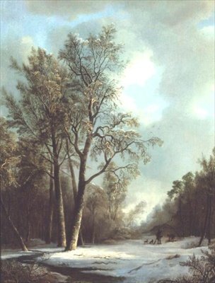 Winterscène door Frederick Marianus Kruseman