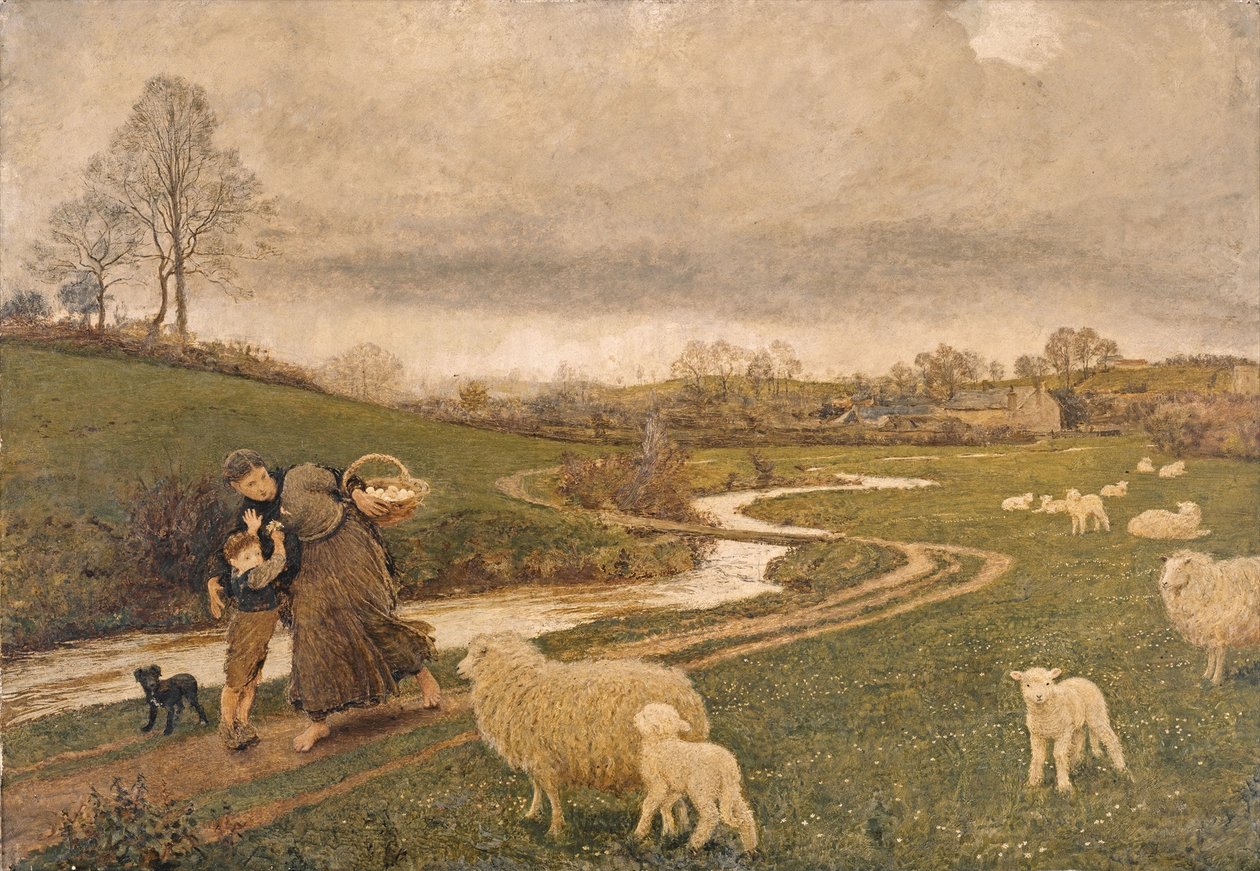 Recht van overpad door Frederick Walker