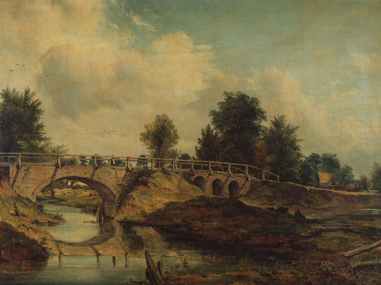De brug over de rivier Stour door Frederick Waters Watts