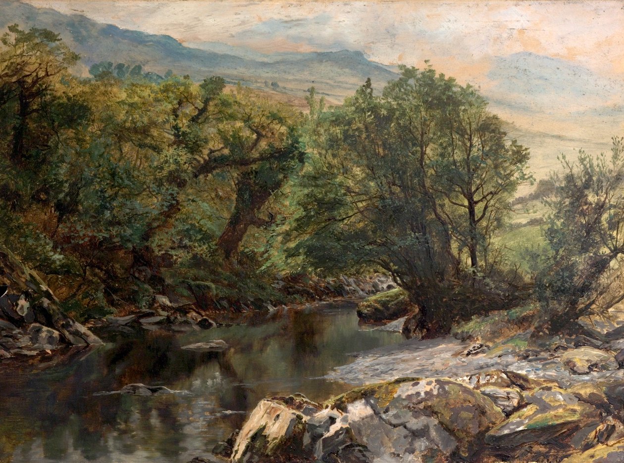 Zwembad in Colwyn, Noord-Wales door Frederick William Hayes