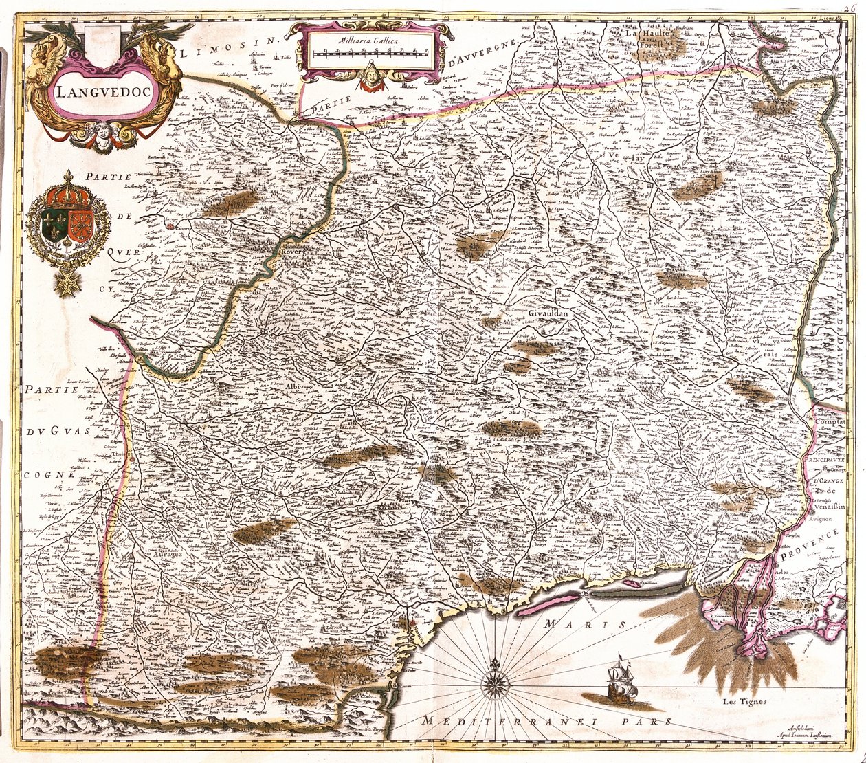 Kaart van Languedoc (Frankrijk) door Frederick de Wit
