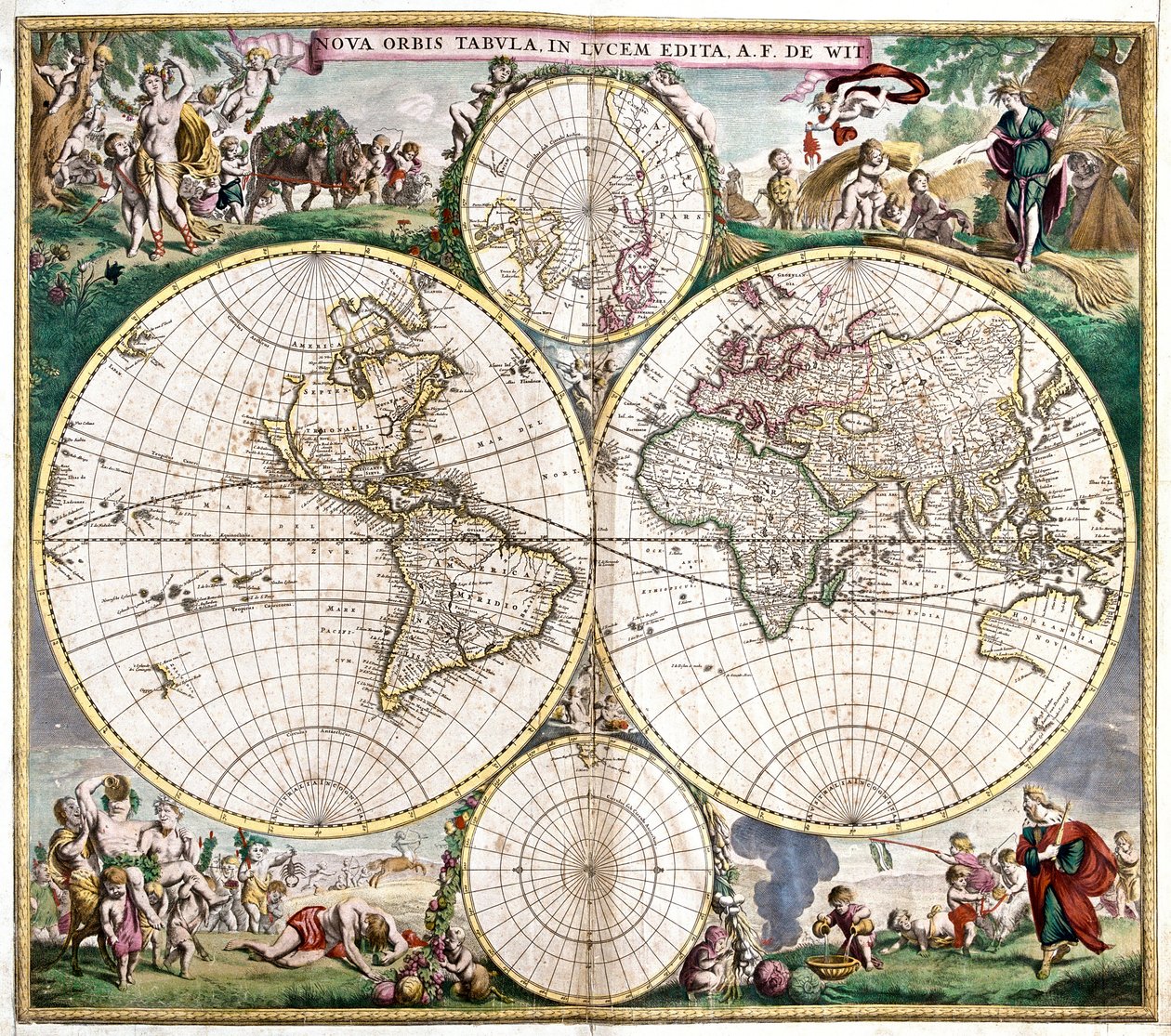 Planisfeer Wereld door Frederick de Wit