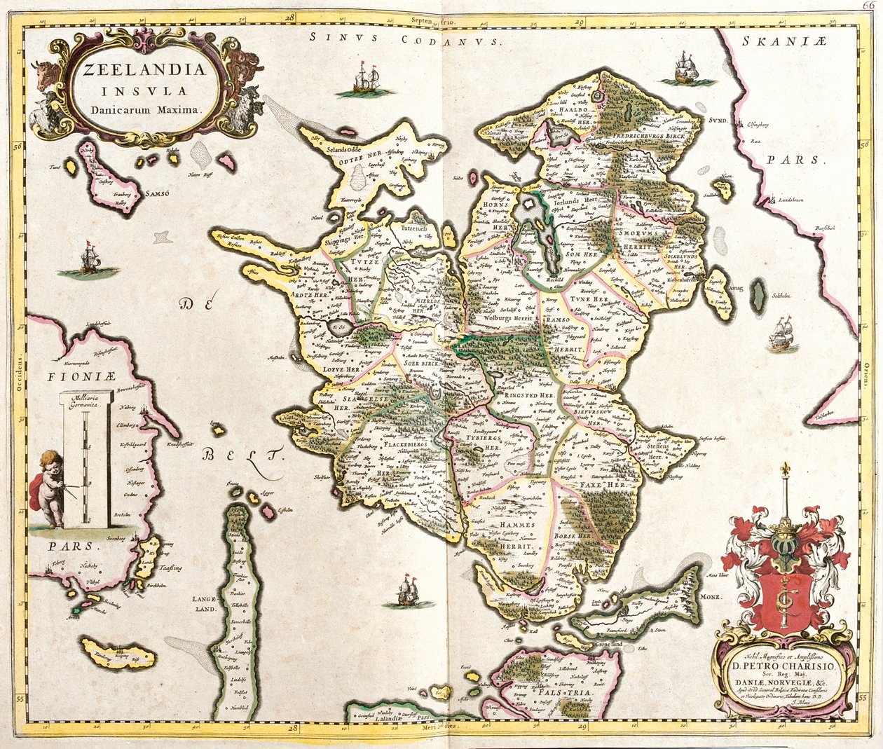 Seeland eiland, Denemarken door Frederick de Wit