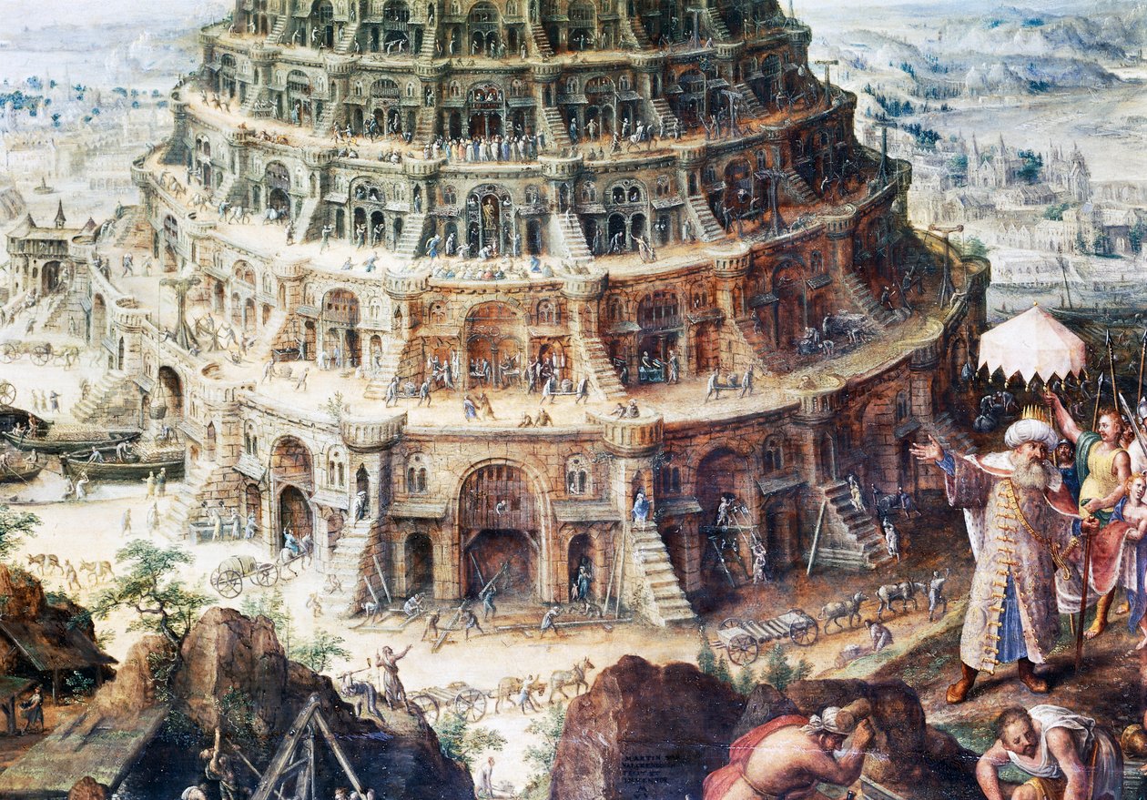 Toren van Babel (detail) door Frederick van Valkenborch