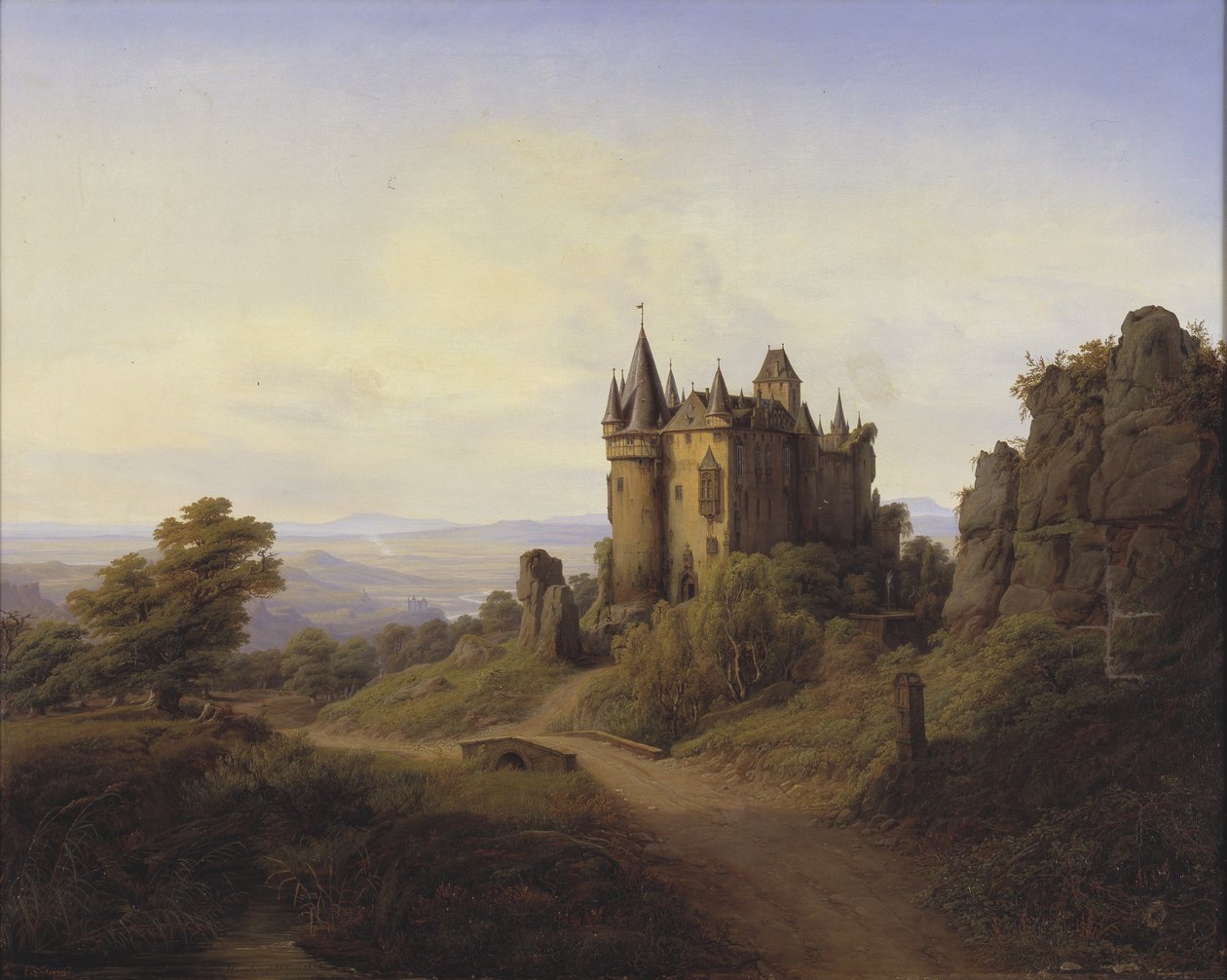 Kasteel Bürresheim aan de Eifelfloden door Frederik Sødring