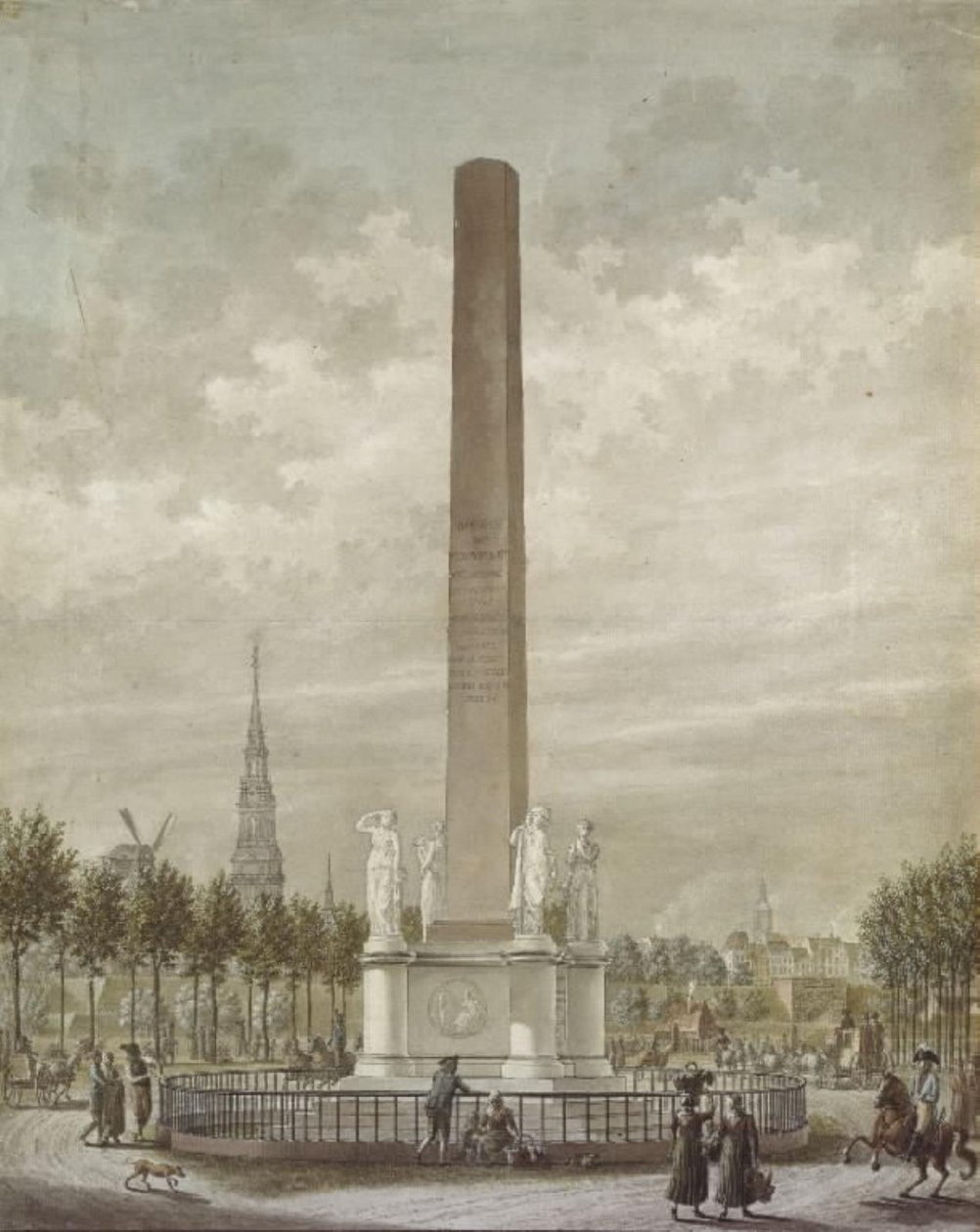 Vrijheidsmonument gezien vanaf de Frederiksbergzijde door Frederik Ludvig  Bradt