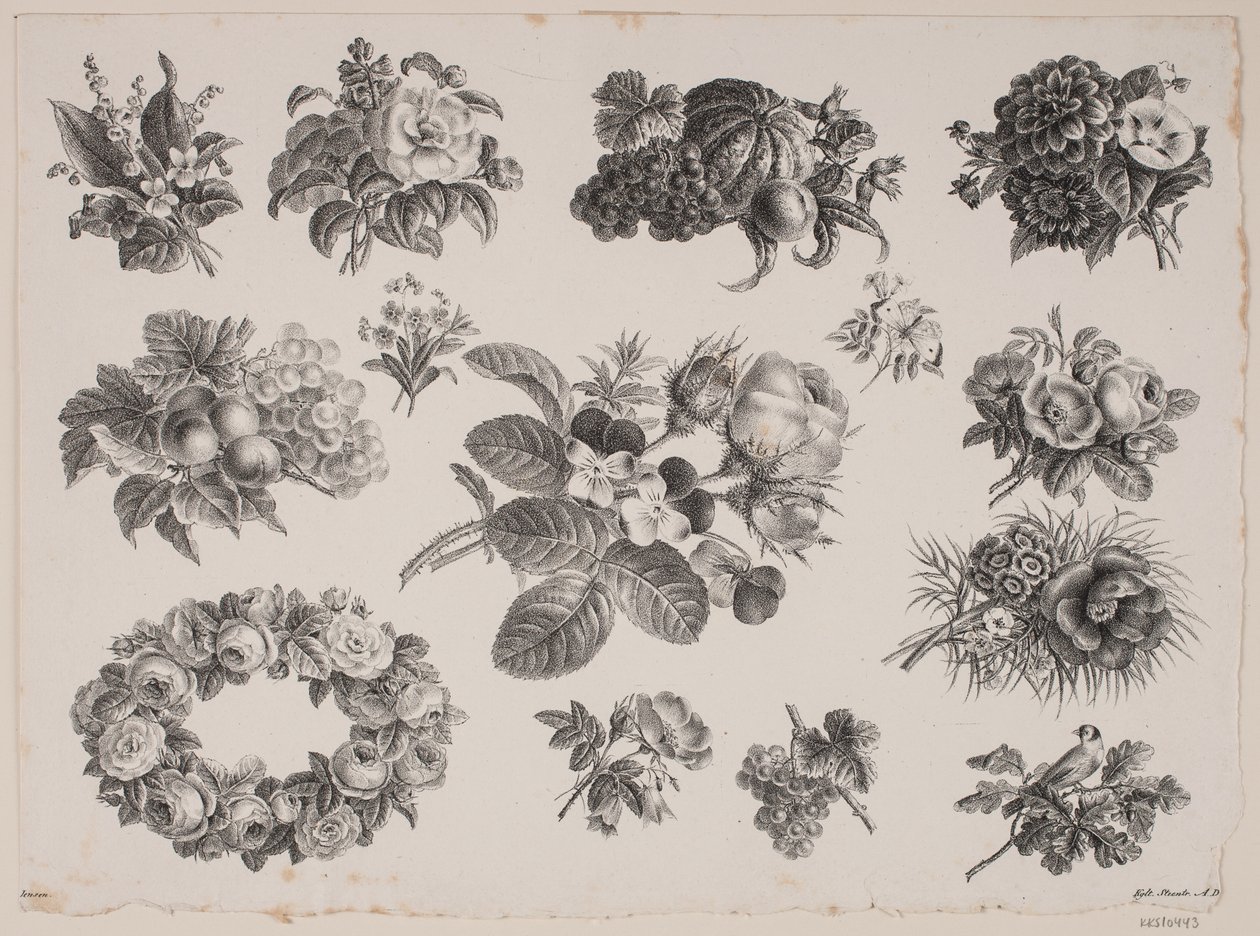 Bloemenmotieven door Frederik Schepelern