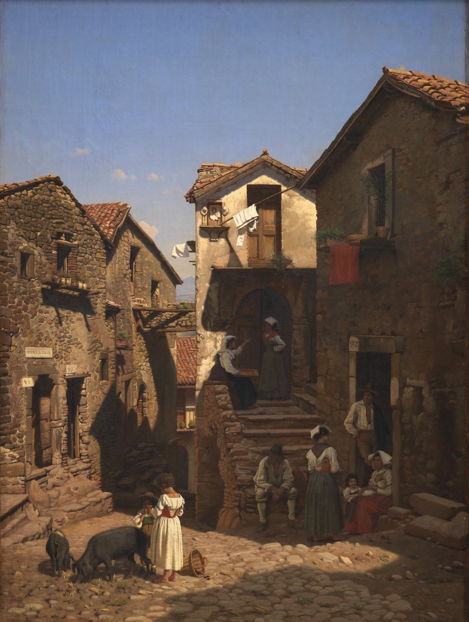 Een Straat in Gerano door Frederik Vermehren