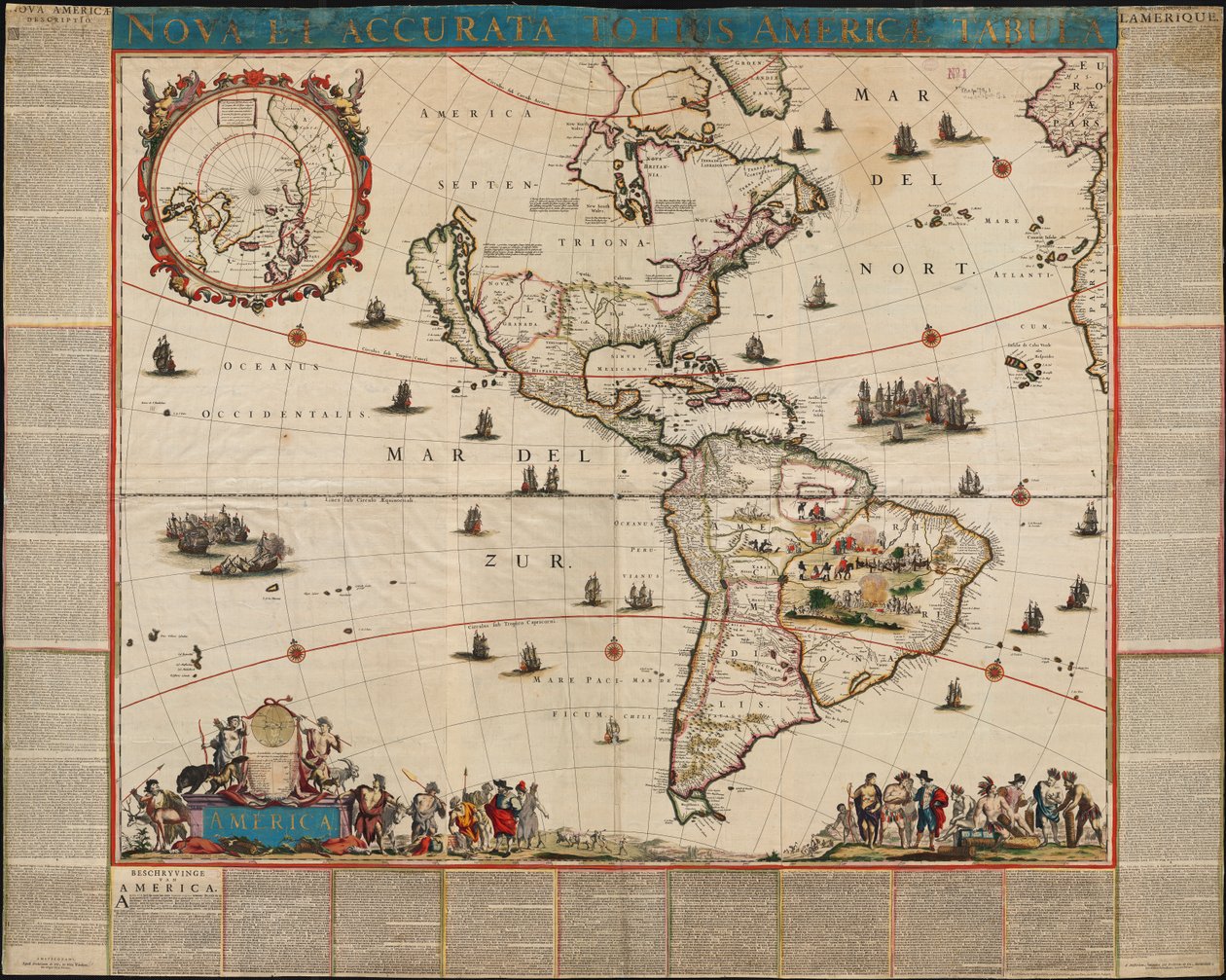 Noua et accurata totius Americae tabula door Frederik de Wit