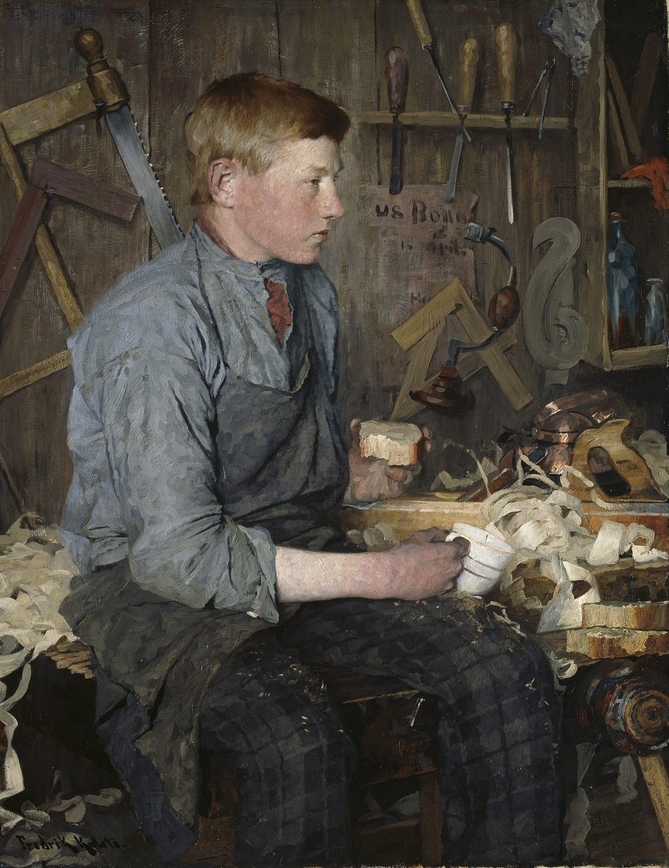 De jonge timmerman door Fredrik Kolstoe