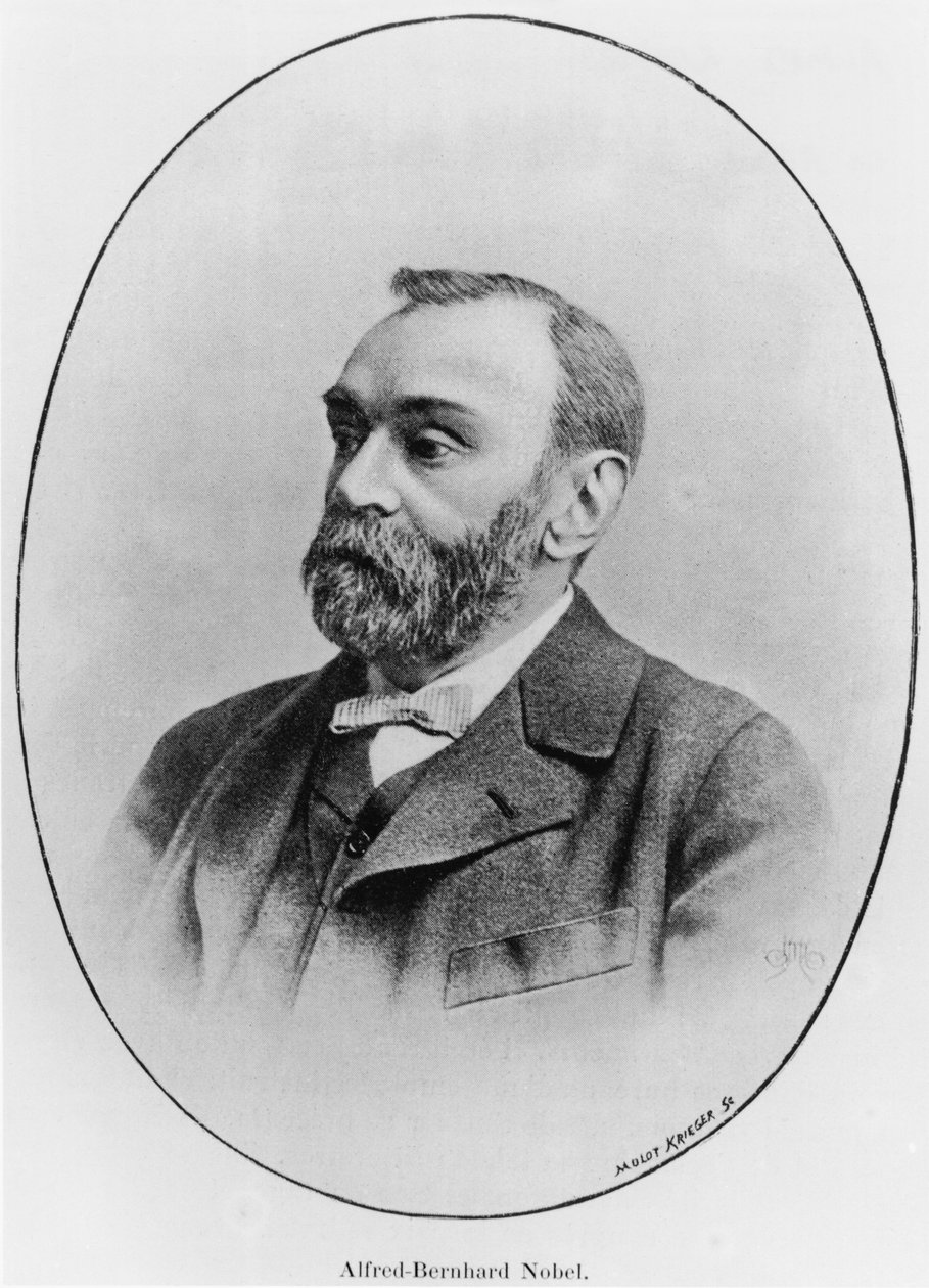 Alfred Nobel, illustratie uit La Revue illustree, 1902 door French Photographer