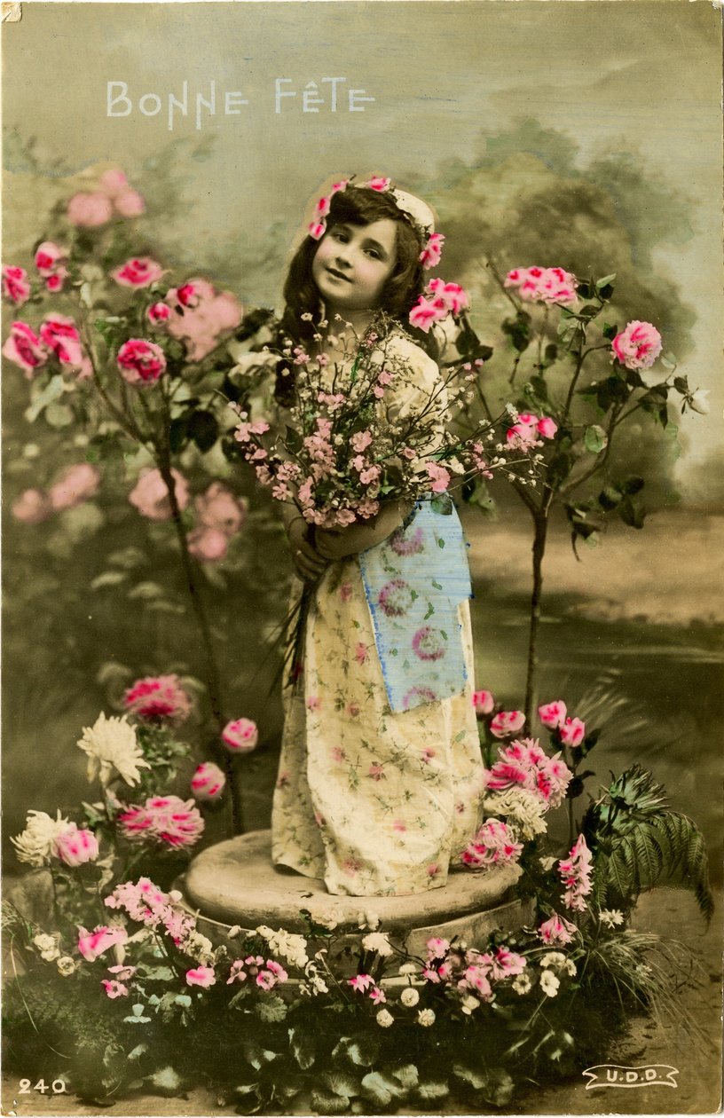 Bonne fête kaart, 1907 door French Photographer
