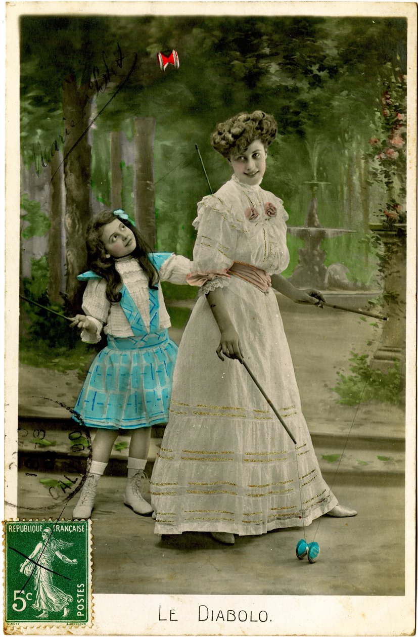 Diabolo spelen, 1908 door French Photographer