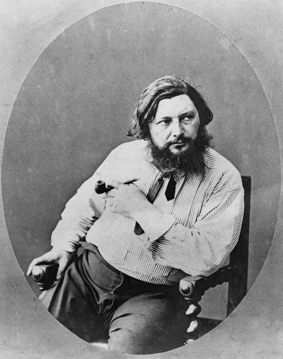 Portret van Gustave Courbet, c.1870s door French Photographer