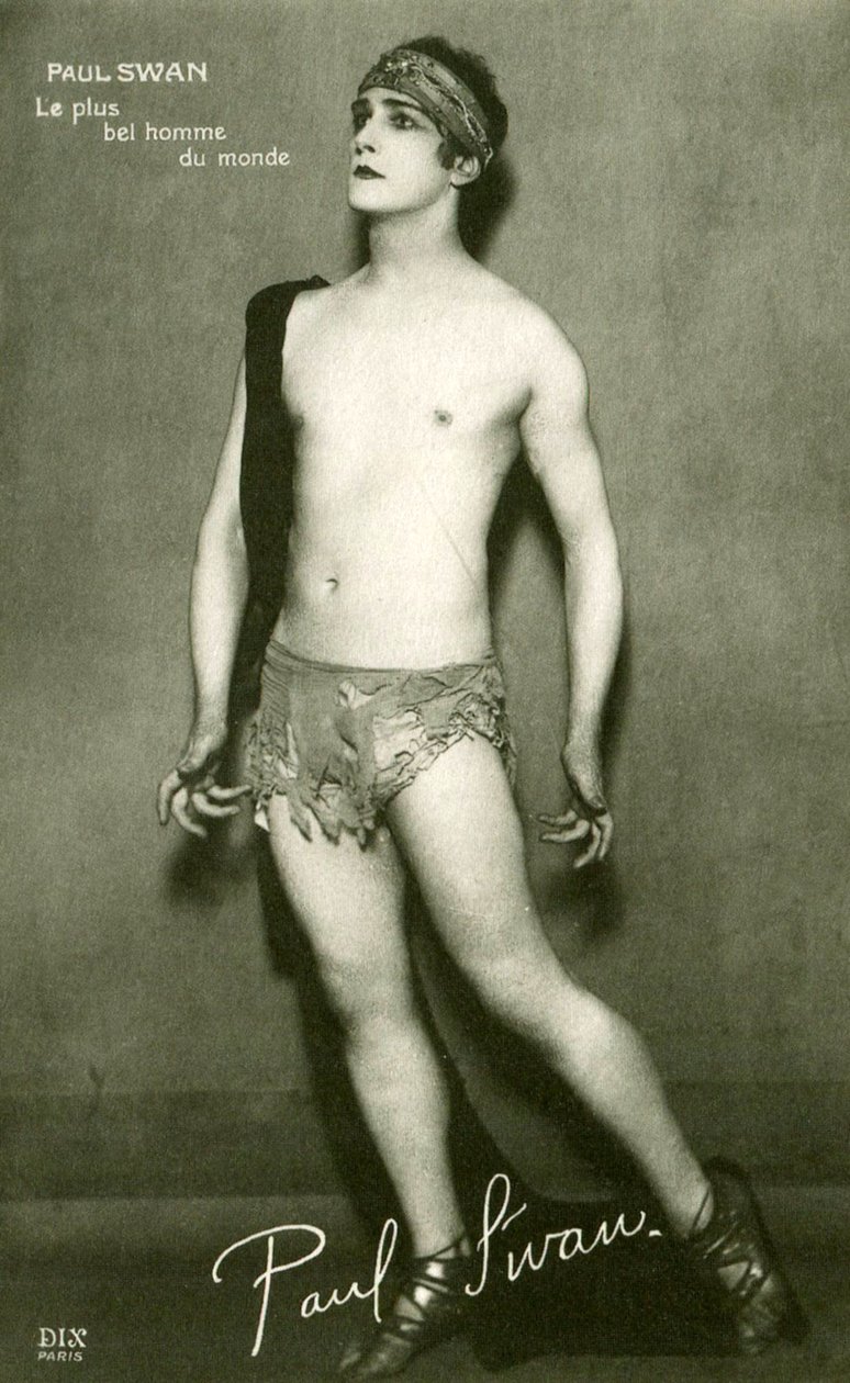 Ansichtkaart van Paul Swan (1883-1972), de mooiste man ter wereld, ca. 1918 door French Photographer