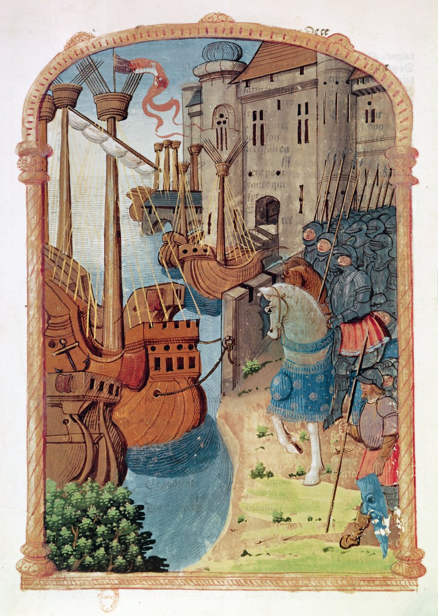 Ridders te paard, c.1350s door French School