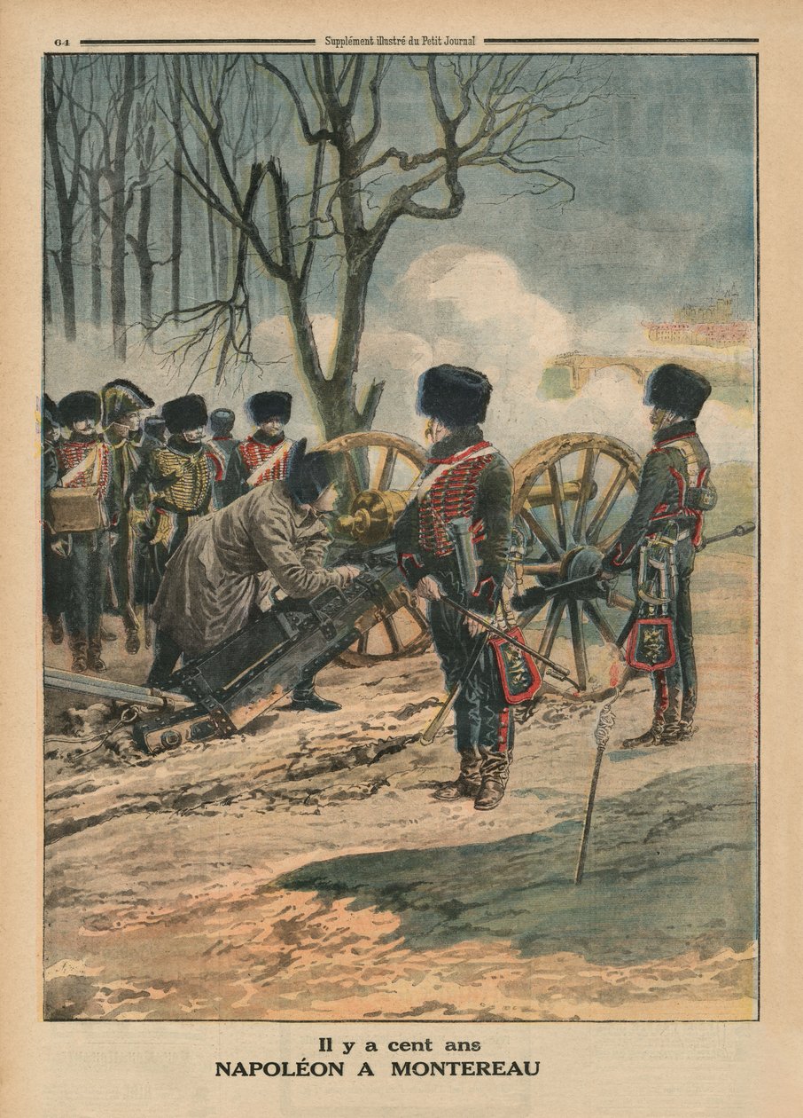 Een eeuw geleden, Napoleon bij Montereau op 18 februari 1814, achteromslag illustratie uit 