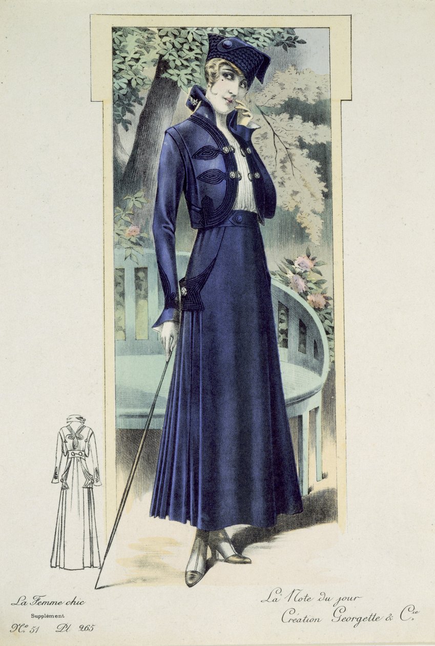 Een modieuze Franse dame door French School
