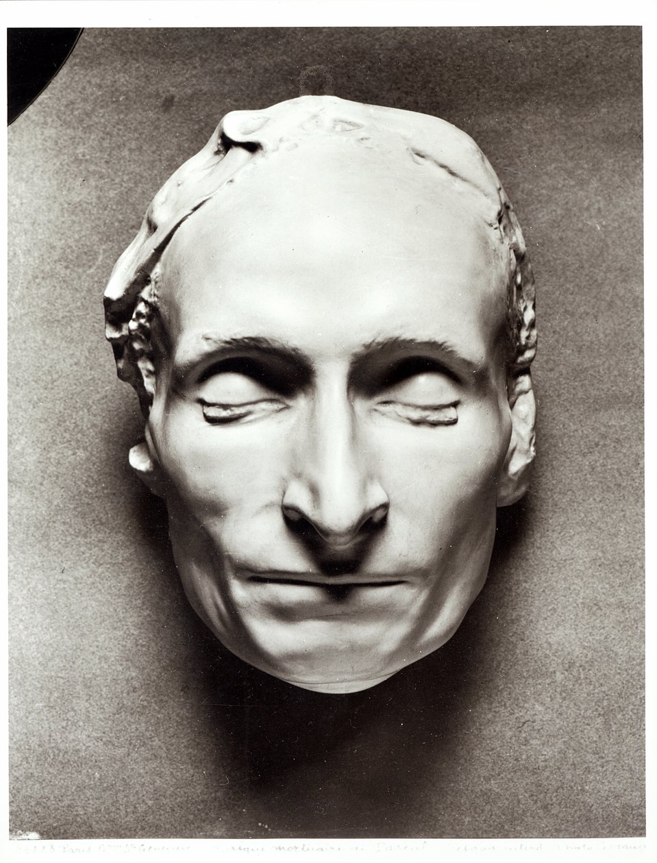 Doodsmaske van Blaise Pascal door French School