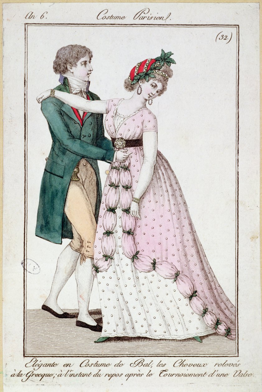Elegant koppel dat de wals danst, uit 