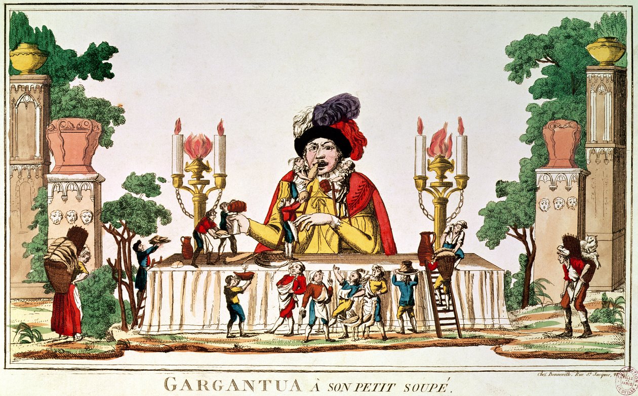 Gargantua bij zijn Kleine Avondmaal, c.1800 door French School