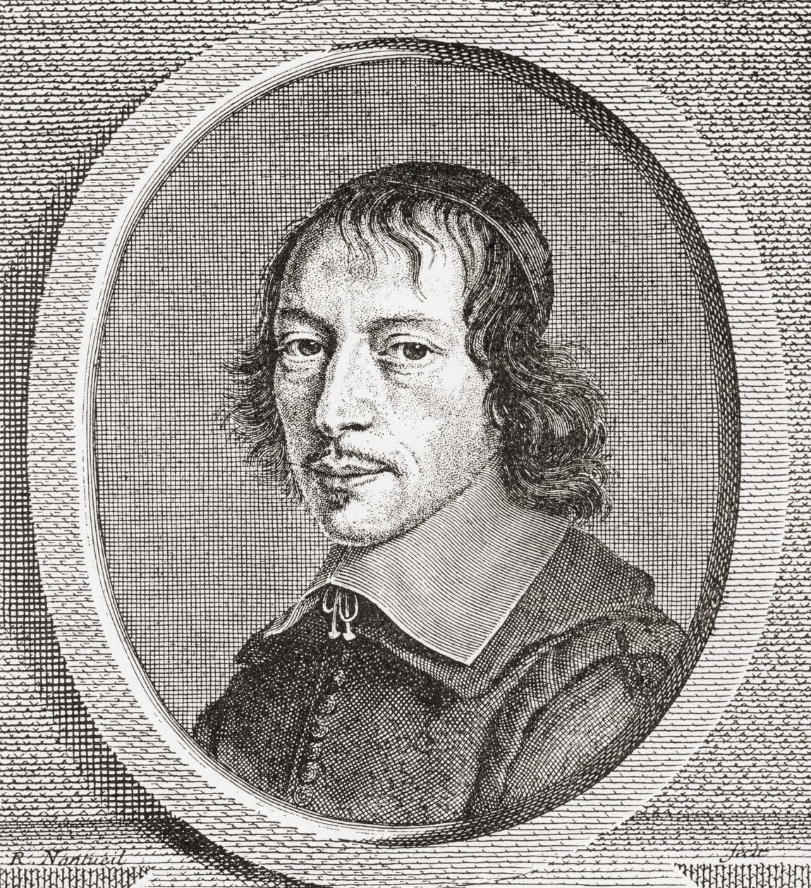 Gilles Ménage, 1613-1692. 17e-eeuwse Franse geleerde. Uit Les Heures Libres gepubliceerd 1908. door French School