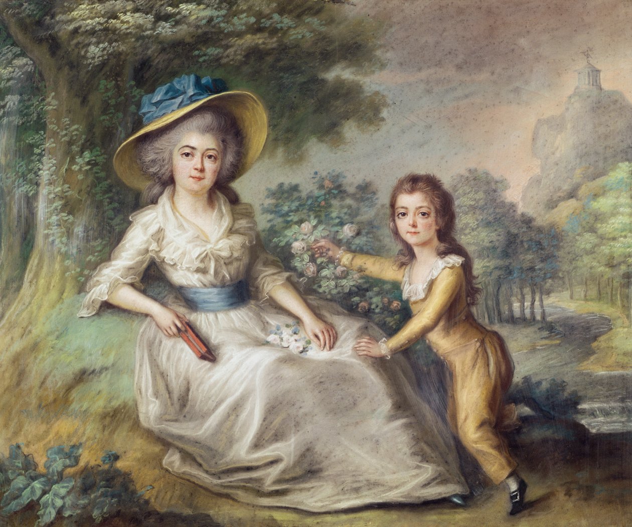 Marie Dupin de Francueil (1748-1821) en haar zoon, Maurice door French School