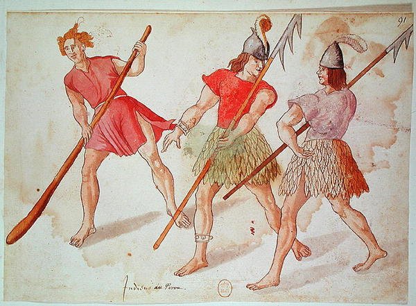 Peruaanse Indianen, 1572 door French School
