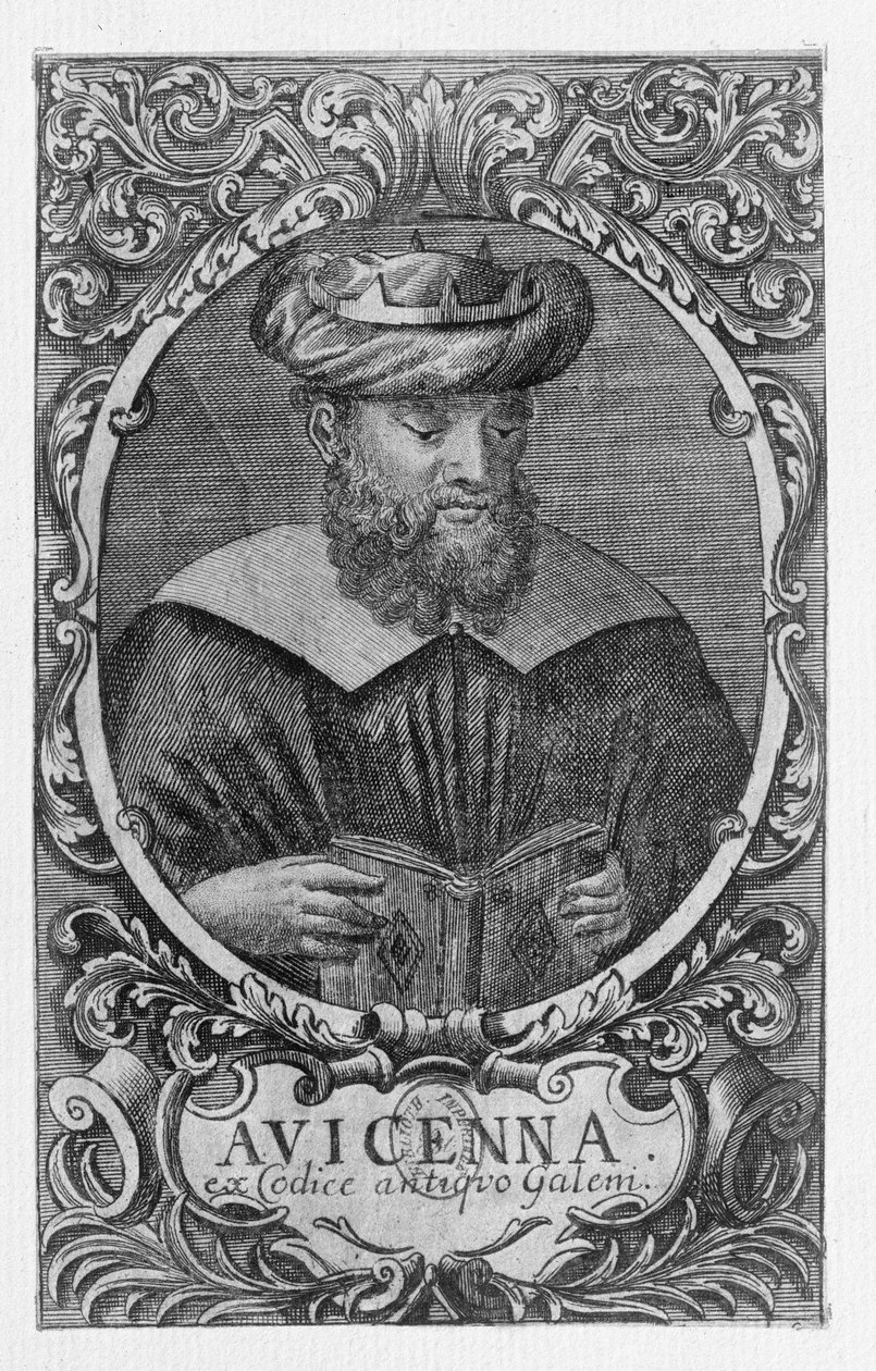 Portret van Avicenna (Ibn Sina) (980-1037) Lezend door French School