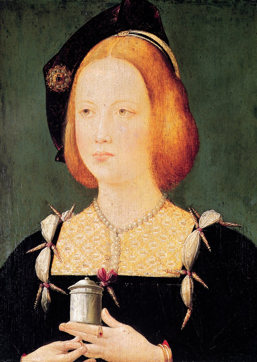 Portret van Mary van Engeland (1496-1533) vrouw van Lodewijk XII (1494-1533) c.1514 door French School