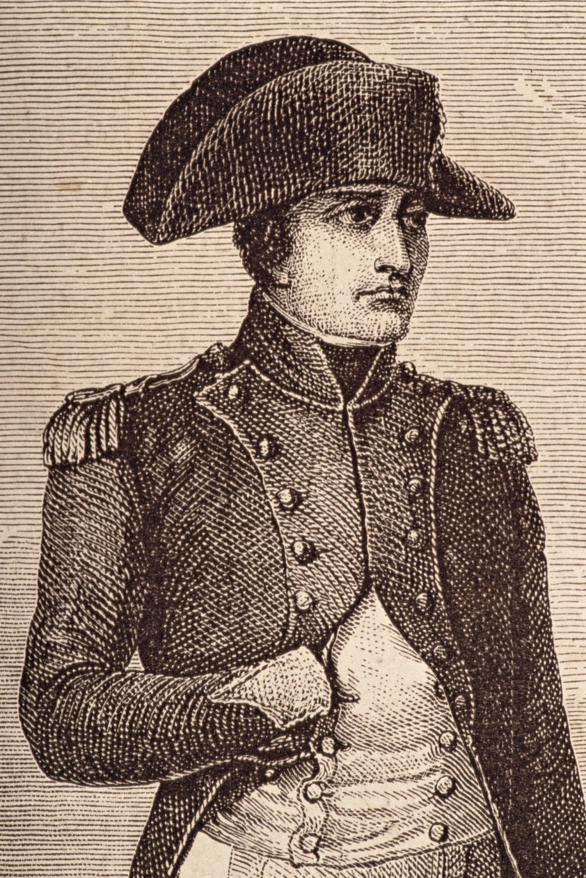 Portret van Napoleon Bonaparte (1769-1821) (detail) door French School