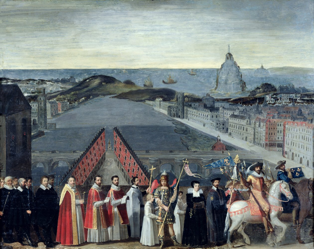 Processie van de Broederschap van Sint-Michiel in 1615 door French School