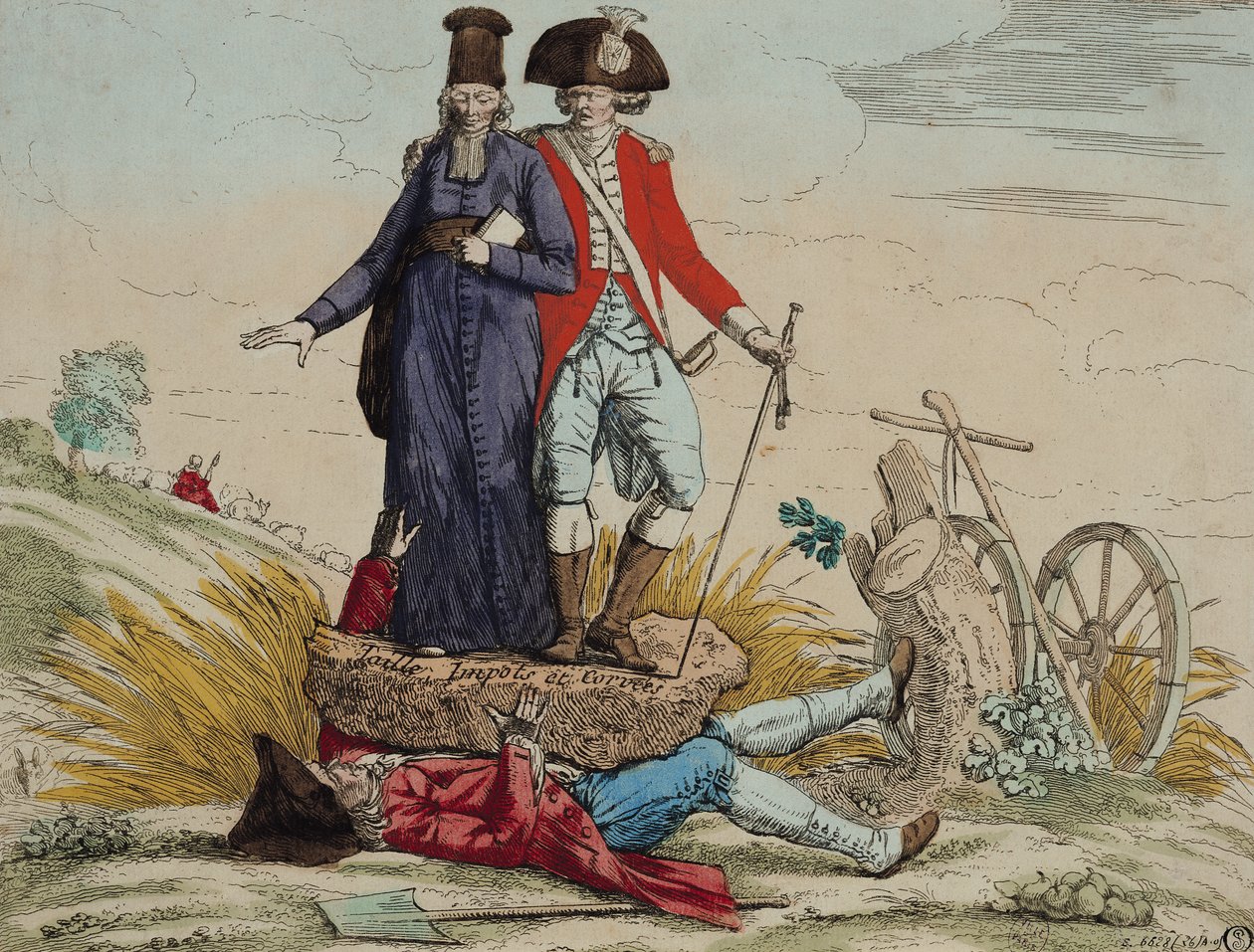Revolutionaire cartoon over 
