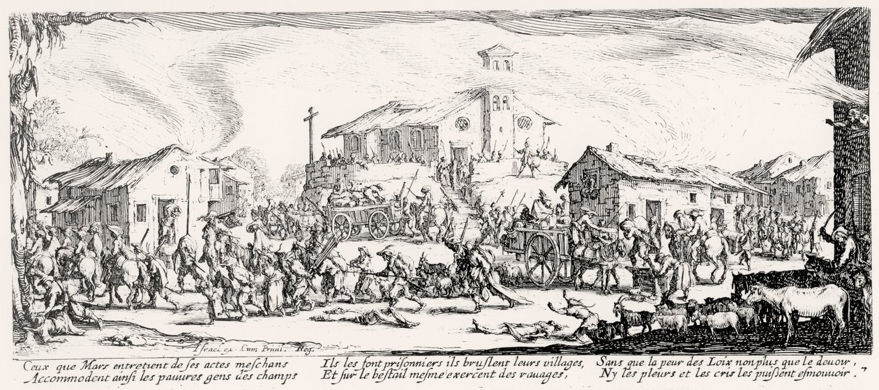 Scène uit de Dertigjarige Oorlog door French School