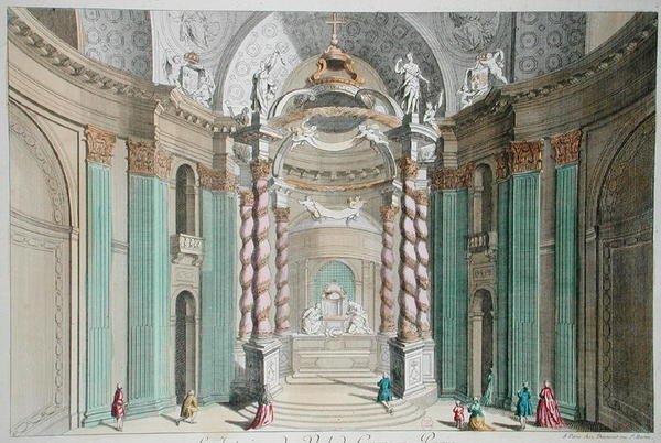 Het baldakijn in de Eglise du Val-de-Grace, Parijs door French School