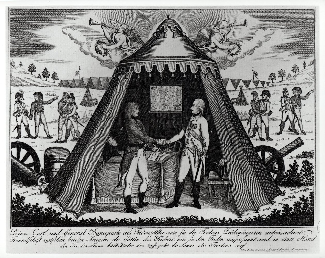 Het Verdrag van Campo Formio, 18 oktober 1797 door French School