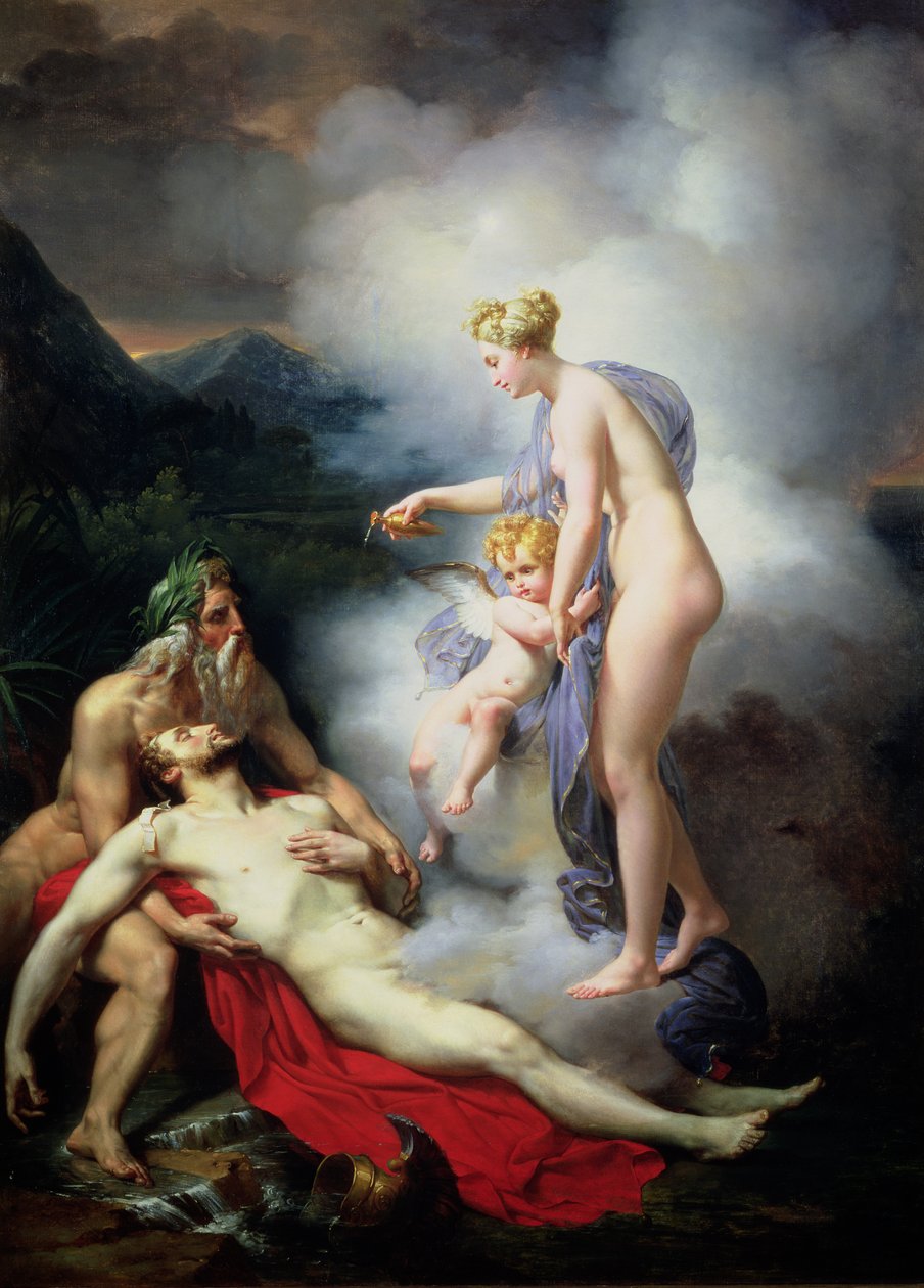 Venus geneest Adonis door French School