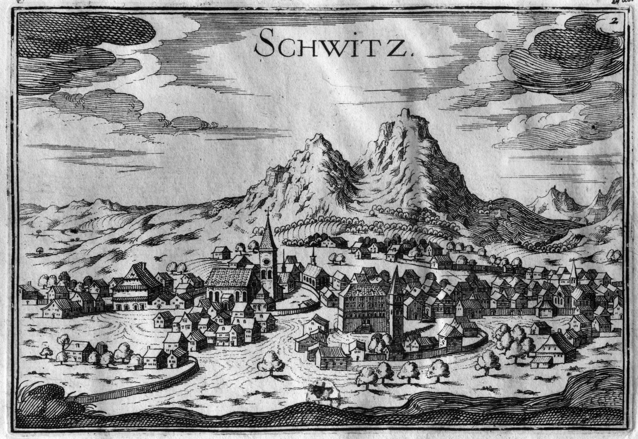 Uitzicht op Schwyz door French School