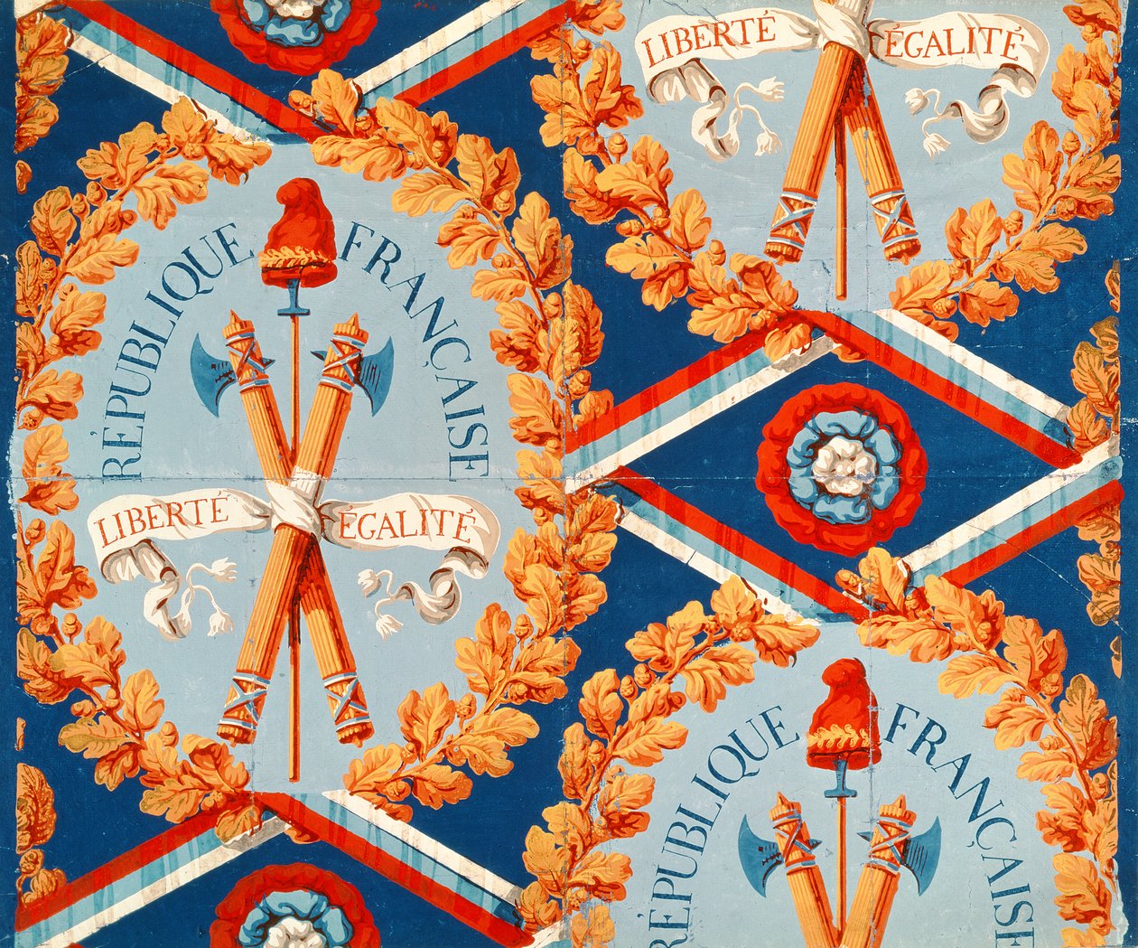 Behang met Franse Revolutionaire Symbolen, 30 juni 1793 door French School