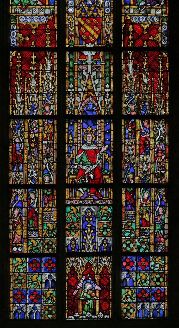 Raam met Salomo op de troon, ca. 1320, 15e-20e eeuw door French School