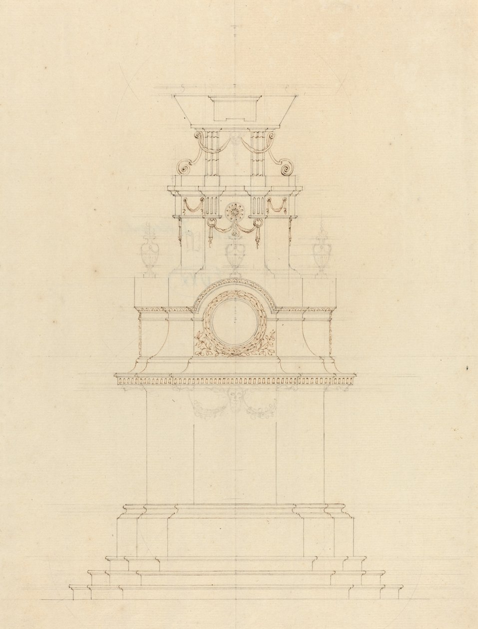 Ontwerp voor een katafalk door French 18th Century