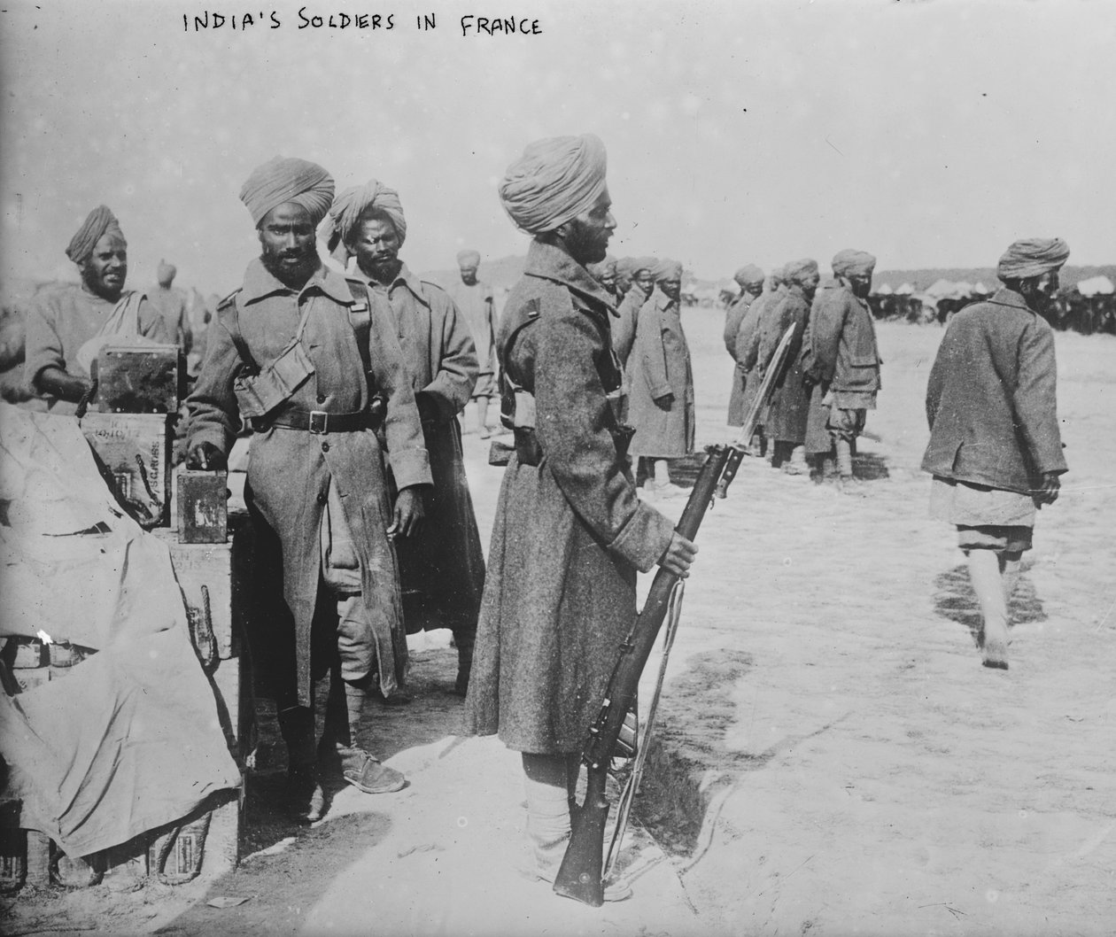 Indiase soldaten in Frankrijk, 1914-1915 door French Photographer